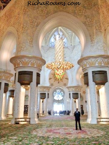 Prayer Hall..see the Chandelier.. touted to be.one of the most beautiful chandeliers ever